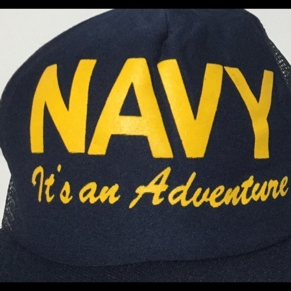 vtg NAVY It’s an Adventure SNAPBACK Hat Cap USA! - Picture 2 of 7